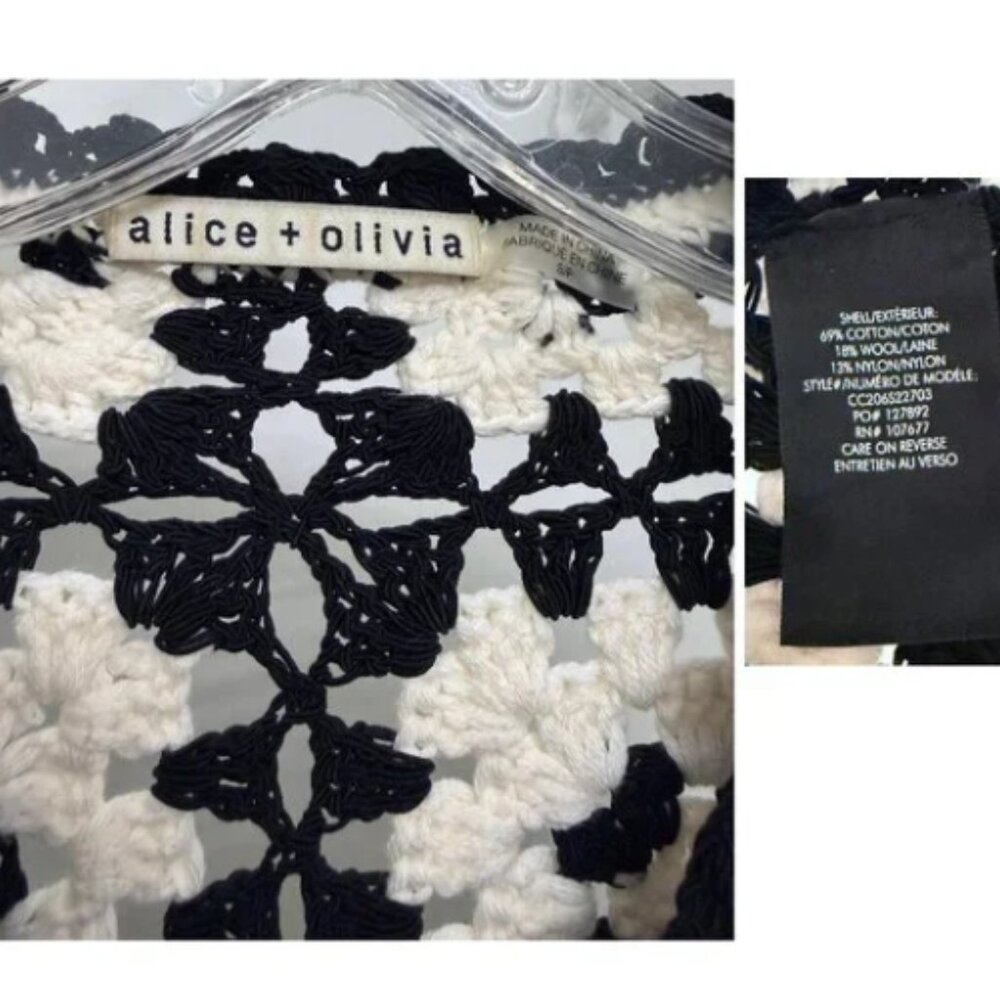 Alice + Olivia Anderson Crochet Cropped Cardigan Sweater NWT - Picture 6 of 6